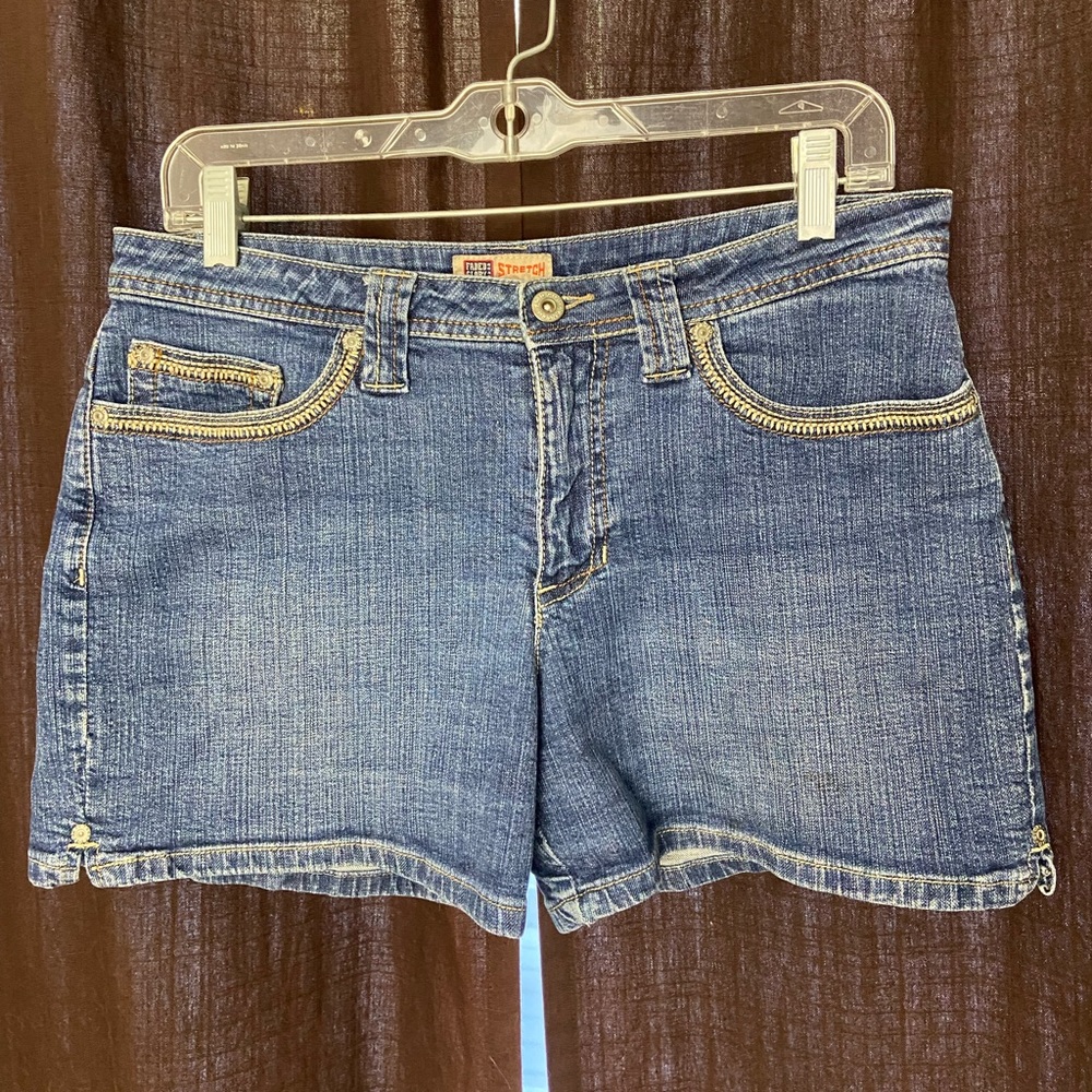 Embroidered Pocket Faded Glory Jean Shorts